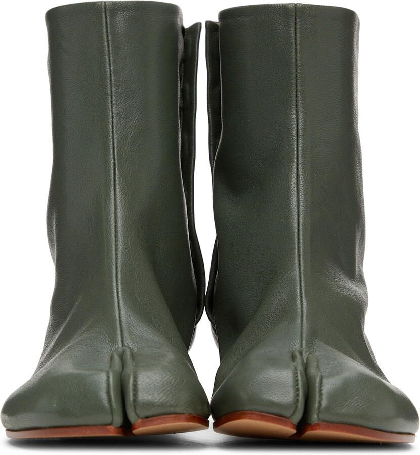 Maison Margiela Green Low Heel Tabi Ankle Boots
