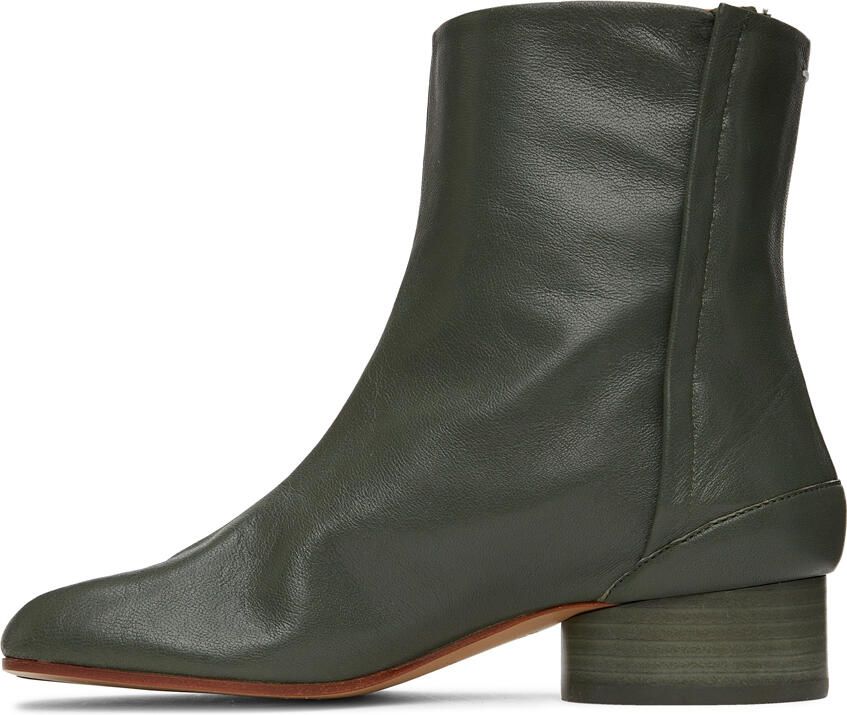 Maison Margiela Green Low Heel Tabi Ankle Boots - Picture 3