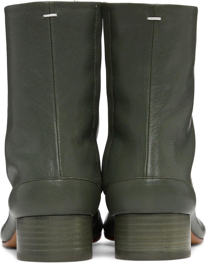 Maison Margiela Green Low Heel Tabi Ankle Boots - Picture 2