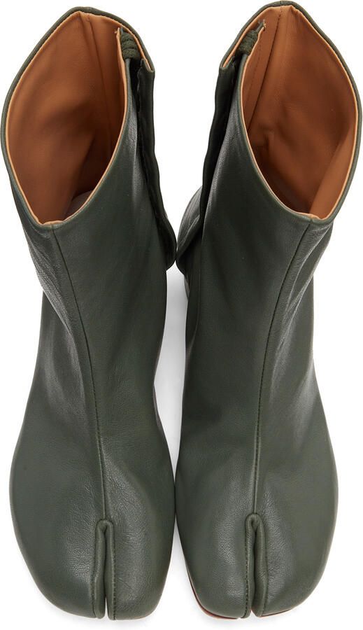 Maison Margiela Green Low Heel Tabi Ankle Boots - Picture 4