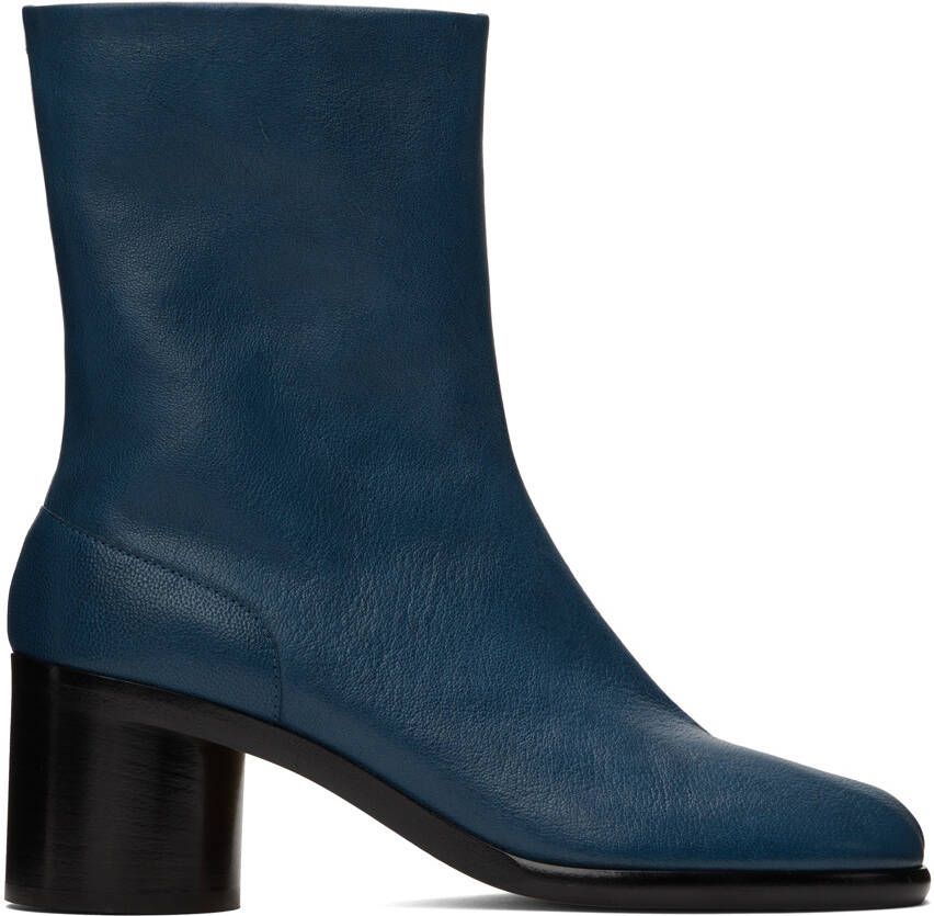 Maison Margiela Navy Mid Heel Tabi Boots