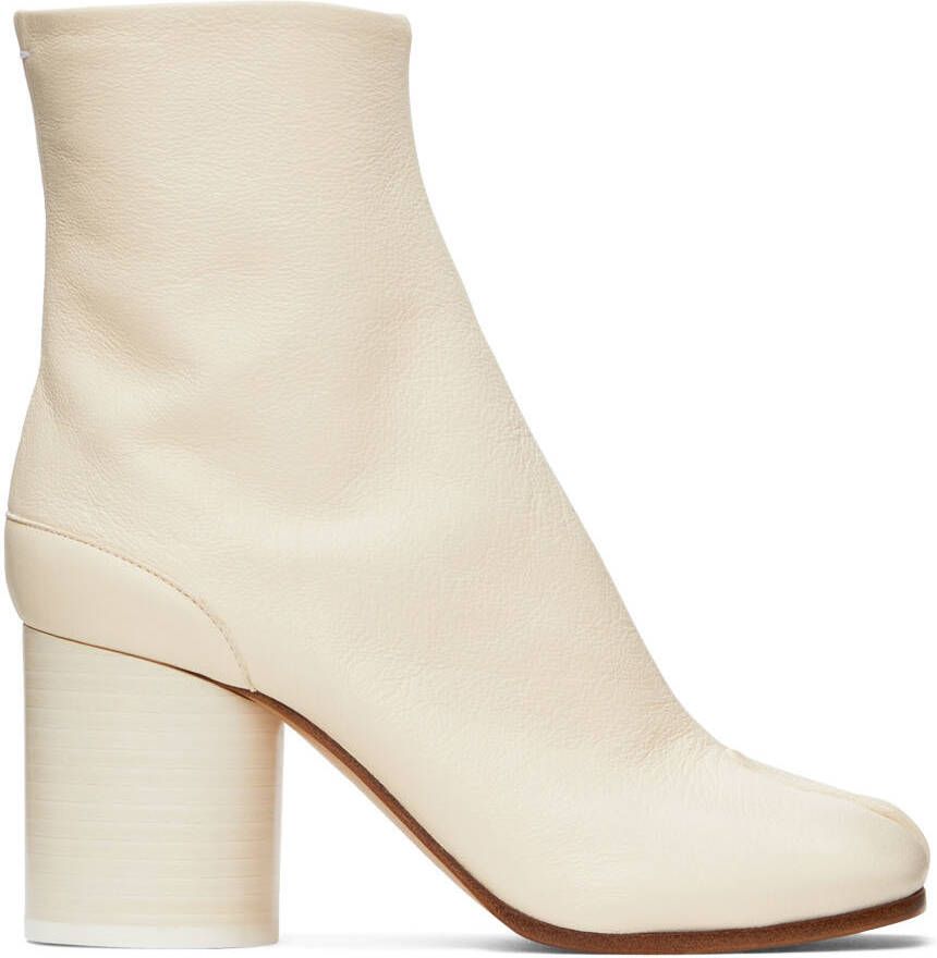 Maison Margiela Off-White Calfskin Tabi Boots
