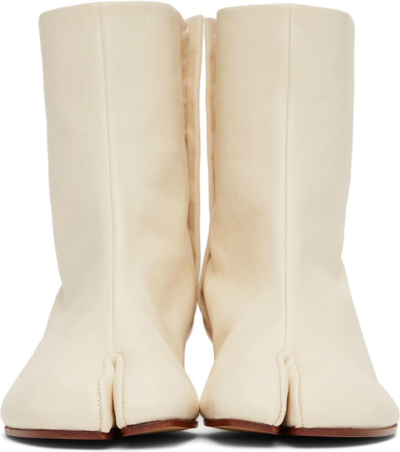 Maison Margiela Off-White Low Heel Tabi Boots