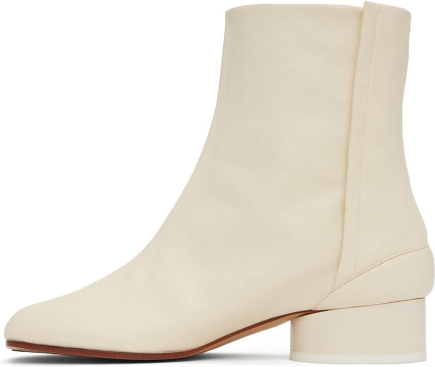 Maison Margiela Off-White Low Heel Tabi Boots - Picture 3