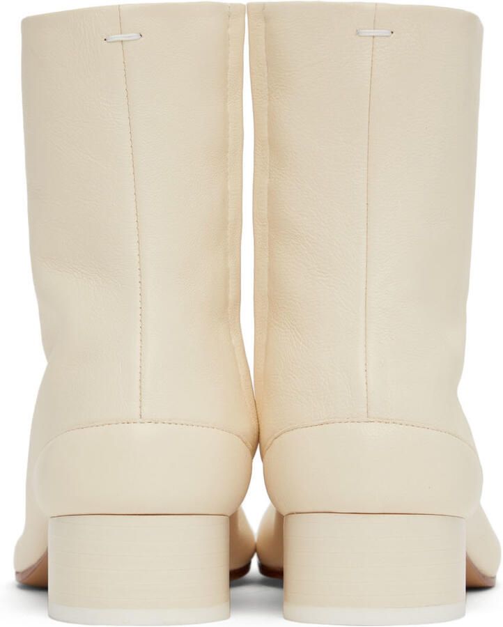Maison Margiela Off-White Low Heel Tabi Boots - Picture 2
