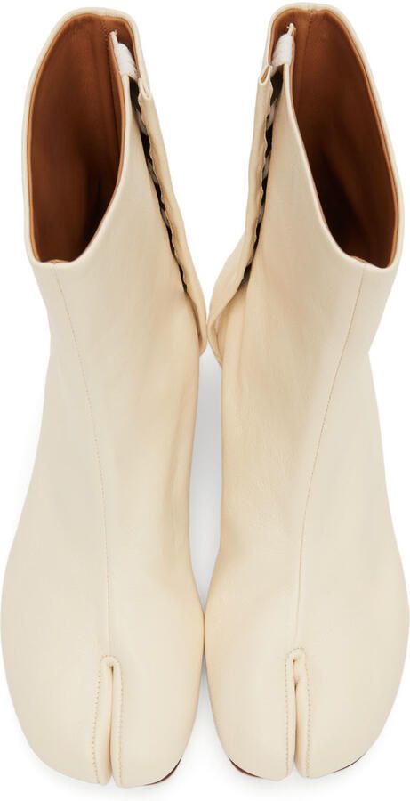 Maison Margiela Off-White Low Heel Tabi Boots - Picture 4