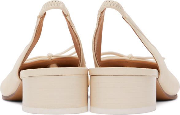 Maison Margiela Off-White Slingback Tabi Heels - Picture 4