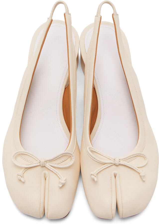 Maison Margiela Off-White Slingback Tabi Heels