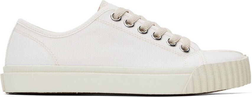 Maison Margiela White Canvas High-Top Sneakers - Picture 6