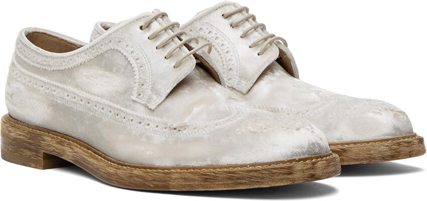Maison Margiela Off-White Velvet Derbys - Picture 2