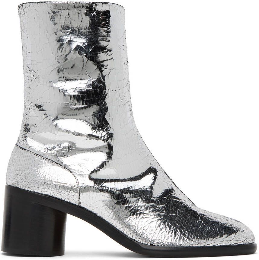 Maison Margiela Silver Broken Mirror Tabi Boots