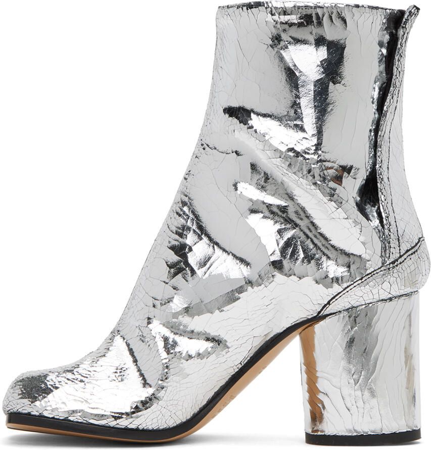 Maison Margiela Silver Tabi Broken Mirror Boots - Picture 4