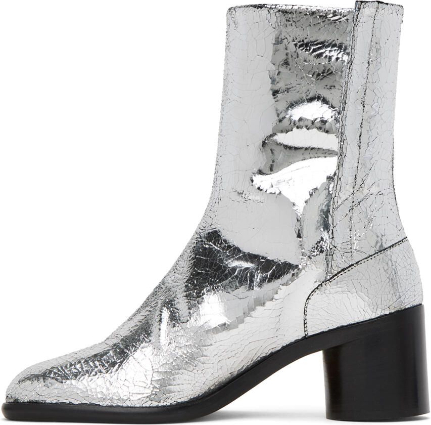Maison Margiela Silver Broken Mirror Tabi Boots - Picture 3