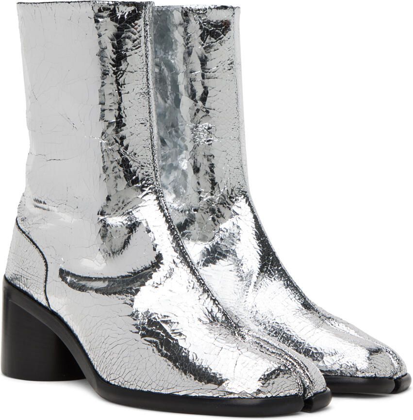 Maison Margiela Silver Broken Mirror Tabi Boots - Picture 2