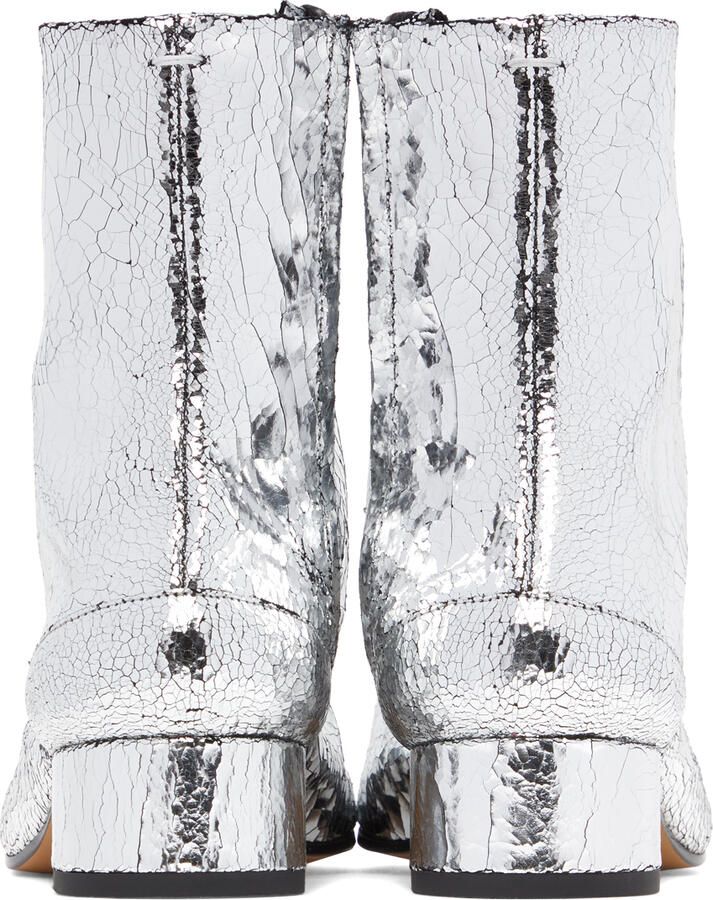 Maison Margiela Silver Calfskin Tabi Boots - Picture 2