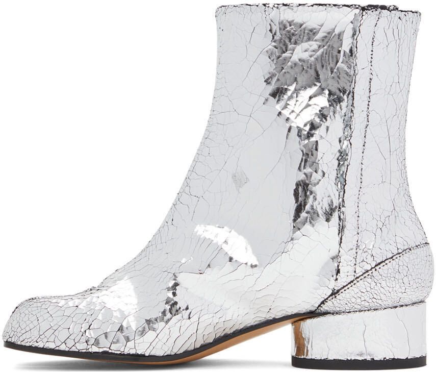 Maison Margiela Silver Calfskin Tabi Boots - Picture 3