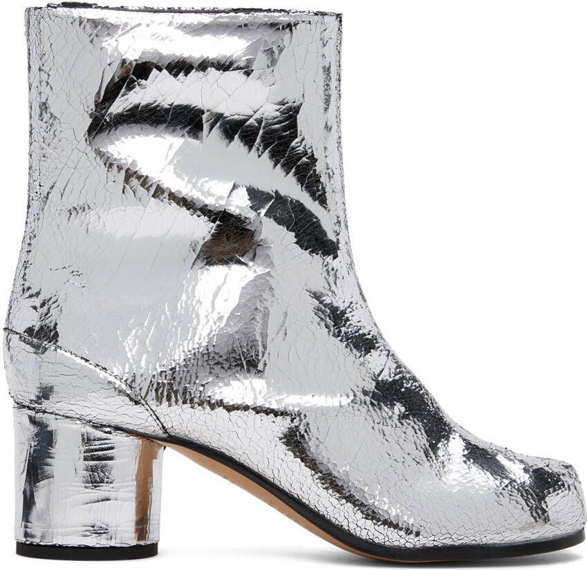Maison Margiela Silver Tabi Broken Mirror Boots - Picture 15