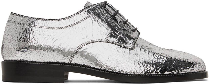 Maison Margiela Silver Tabi Mirror Oxfords - Picture 4