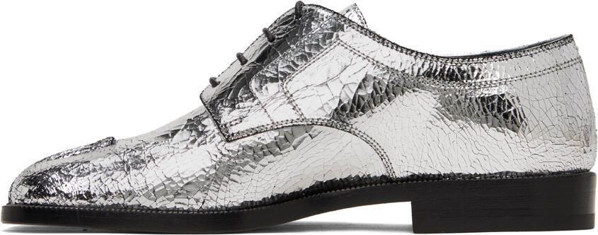 Maison Margiela Silver Tabi Mirror Oxfords - Picture 5