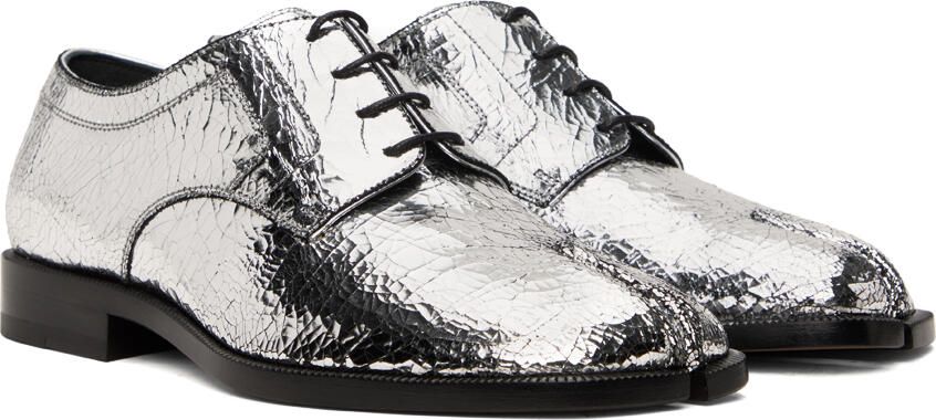 Maison Margiela Silver Tabi Mirror Oxfords - Picture 3