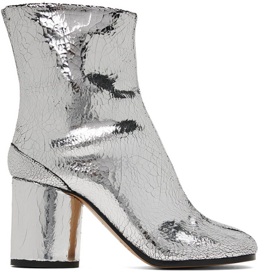 Maison Margiela Silver Tabi Broken Mirror Boots - Picture 3