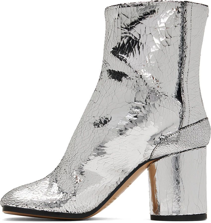 Maison Margiela Silver Tabi Broken Mirror Boots - Picture 2
