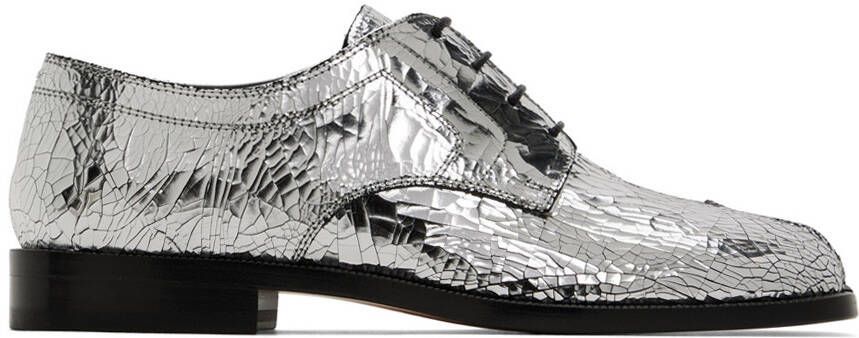 Maison Margiela Silver Tabi Mirror Oxfords - Picture 6