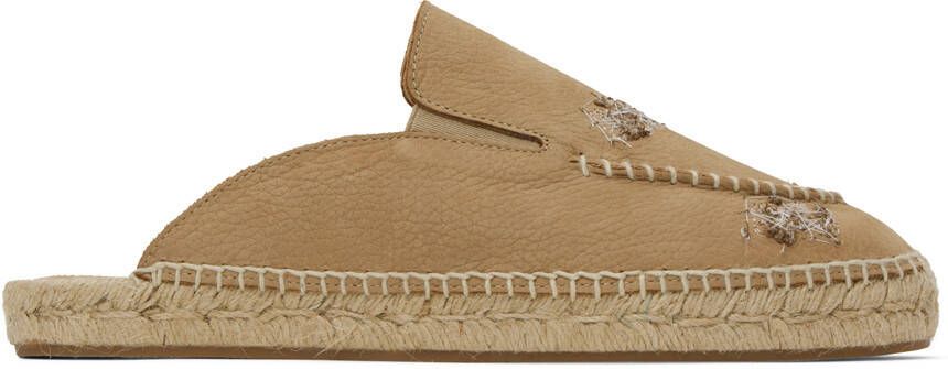 Maison Margiela Tan Embroidered Espadrilles