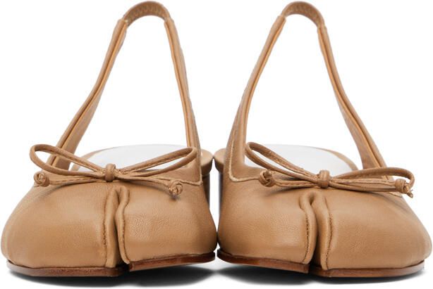 Maison Margiela Tan Slingback Tabi Heels - Picture 3