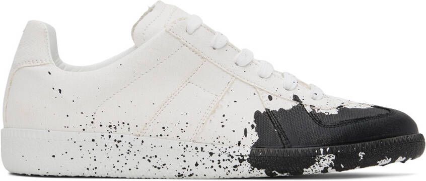 Maison Margiela White & Black Paint Replica Sneakers