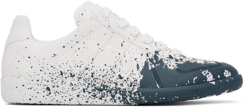 Maison Margiela White & Blue Replica Sneakers - Picture 5