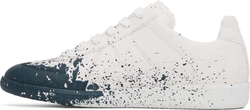Maison Margiela White & Blue Replica Sneakers - Picture 3