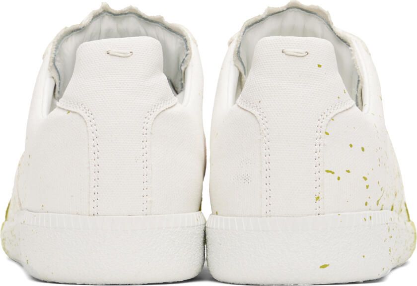 Maison Margiela White & Yellow Paint Replica Sneakers