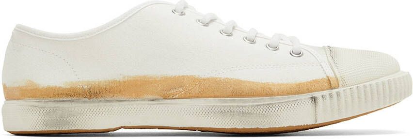 Maison Margiela White Canvas Low-Top Sneakers