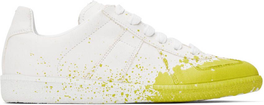 Maison Margiela White Paint Replica Sneakers - Picture 5