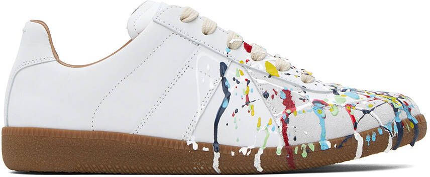 Maison Margiela Black Paint Replica Sneakers - Picture 8