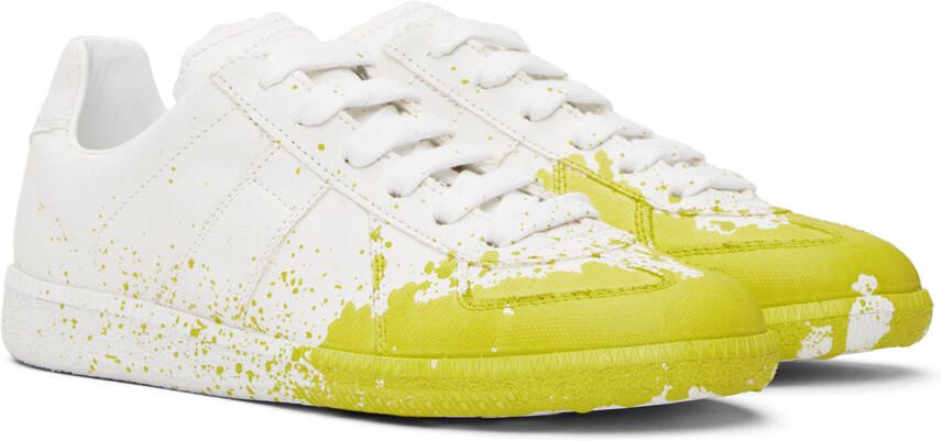 Maison Margiela White Paint Replica Sneakers - Picture 2