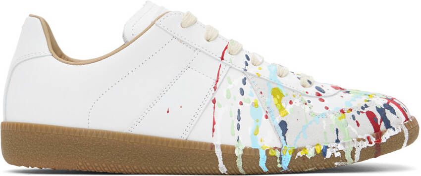 Maison Margiela Black Paint Replica Sneakers - Picture 6