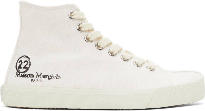 Maison Margiela White Tabi High-Top Sneakers - Picture 5