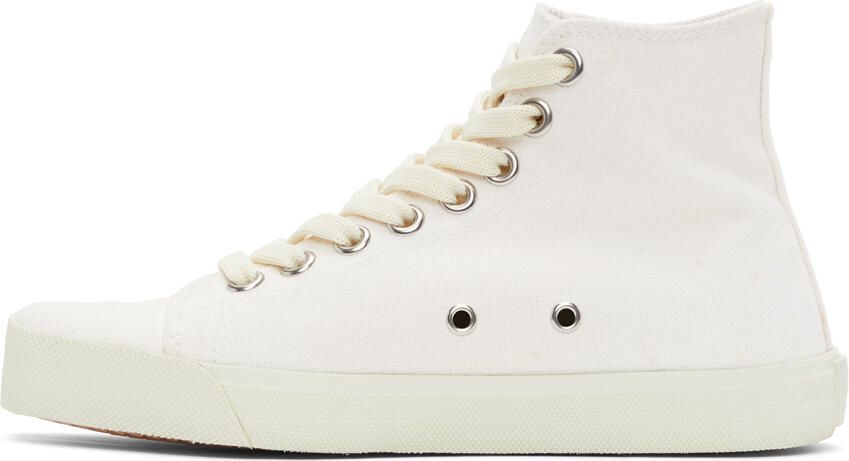 Maison Margiela White Tabi High-Top Sneakers - Picture 2
