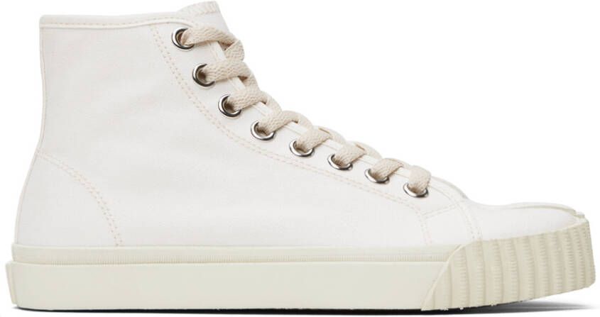 Maison Margiela White Canvas High-Top Sneakers