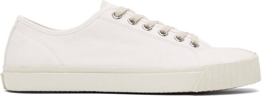 Maison Margiela White Canvas High-Top Sneakers - Picture 8