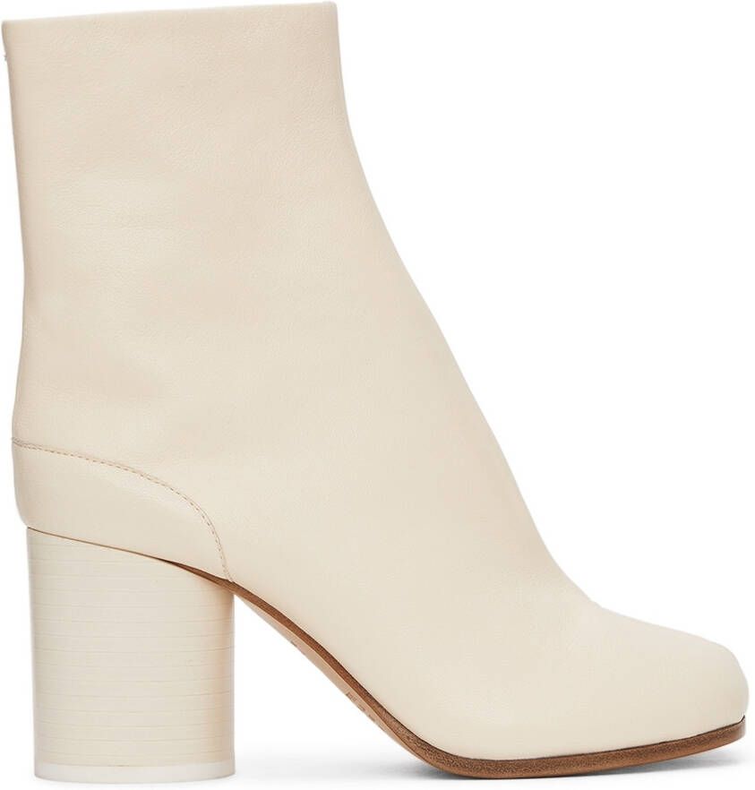 Maison Margiela White Vintage Mid Heel Tabi Boots - Picture 5