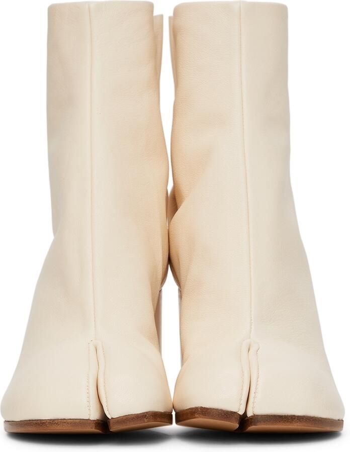Maison Margiela White Vintage Mid Heel Tabi Boots - Picture 2