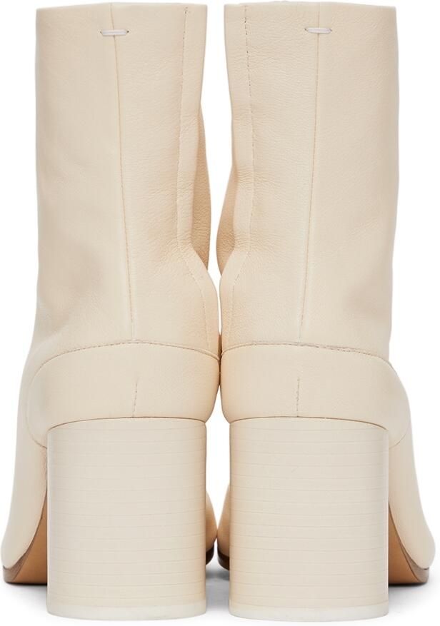 Maison Margiela White Vintage Mid Heel Tabi Boots - Picture 3
