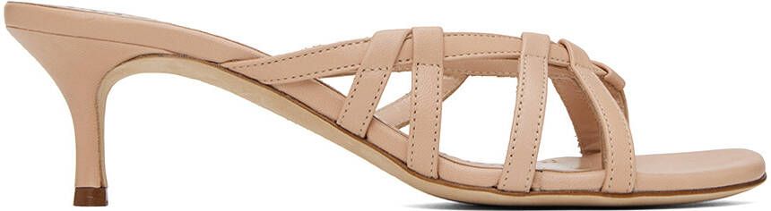 Manolo Blahnik Beige Solimaso Mules