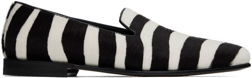 Manolo Blahnik Black & White Mario Loafers
