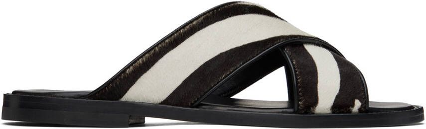 Manolo Blahnik Black & White Otawi Sandals - Picture 5