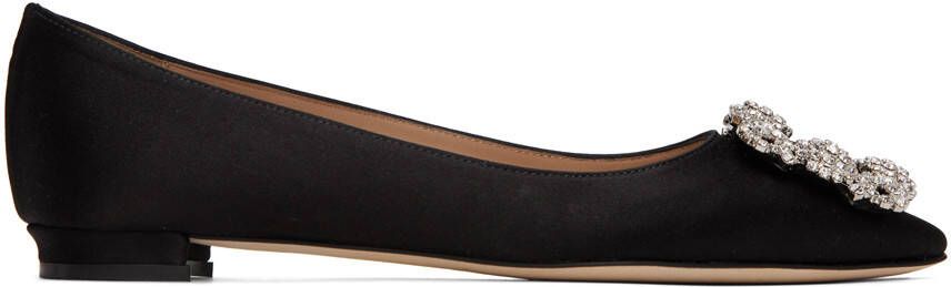 Manolo Blahnik Black Hangisiflat Ballerina Flats