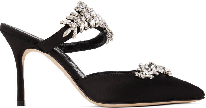 Manolo Blahnik Black Lurum Heels - Picture 5